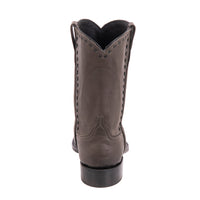 Men's 10" Grey Roper Boots with Buckstitch and Covered Side