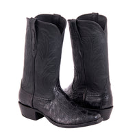 Men's 12" Black Gator and Mad Dog Cowboy Boot