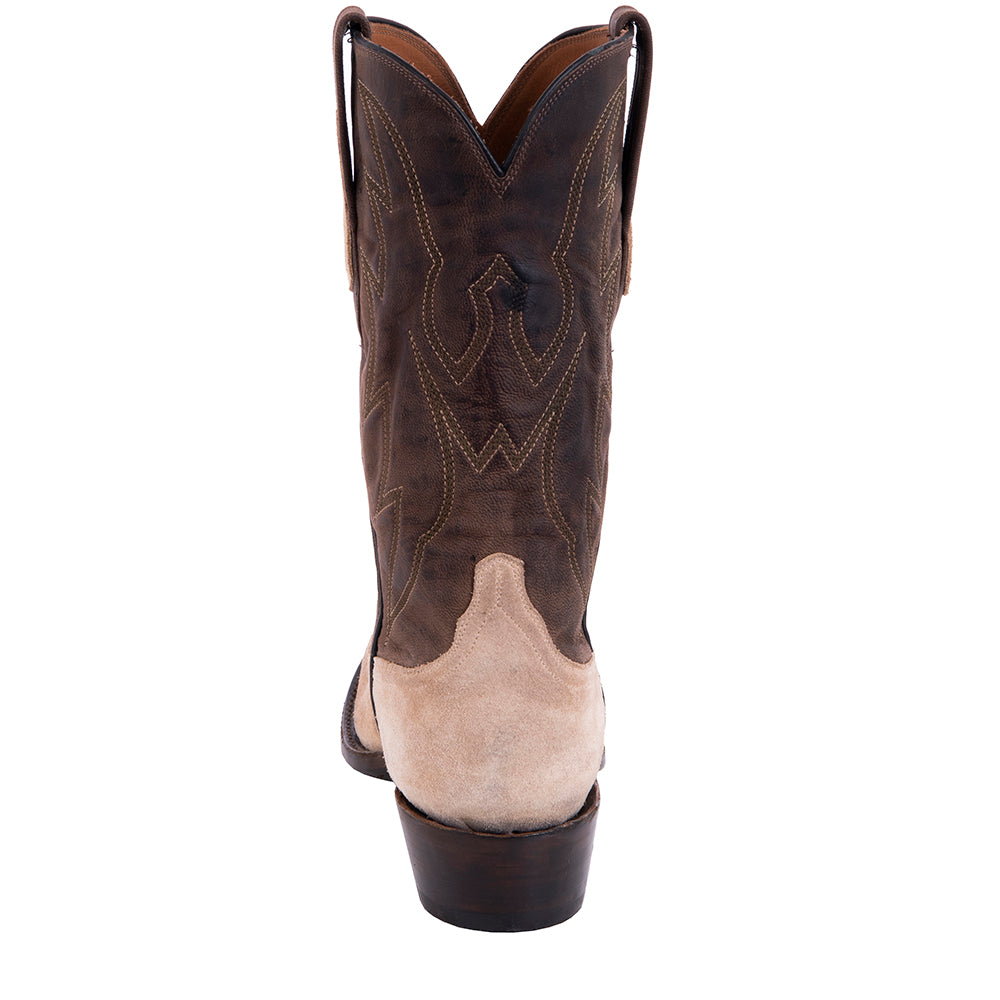 Men's Cowboy 12-2 Dusty Tan Roughout/Tobac Goat Crown Stitch