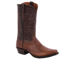 Men's 12" Bourbon Bison Tobac Goat Cowboy Boot with Mini Vibram Soles