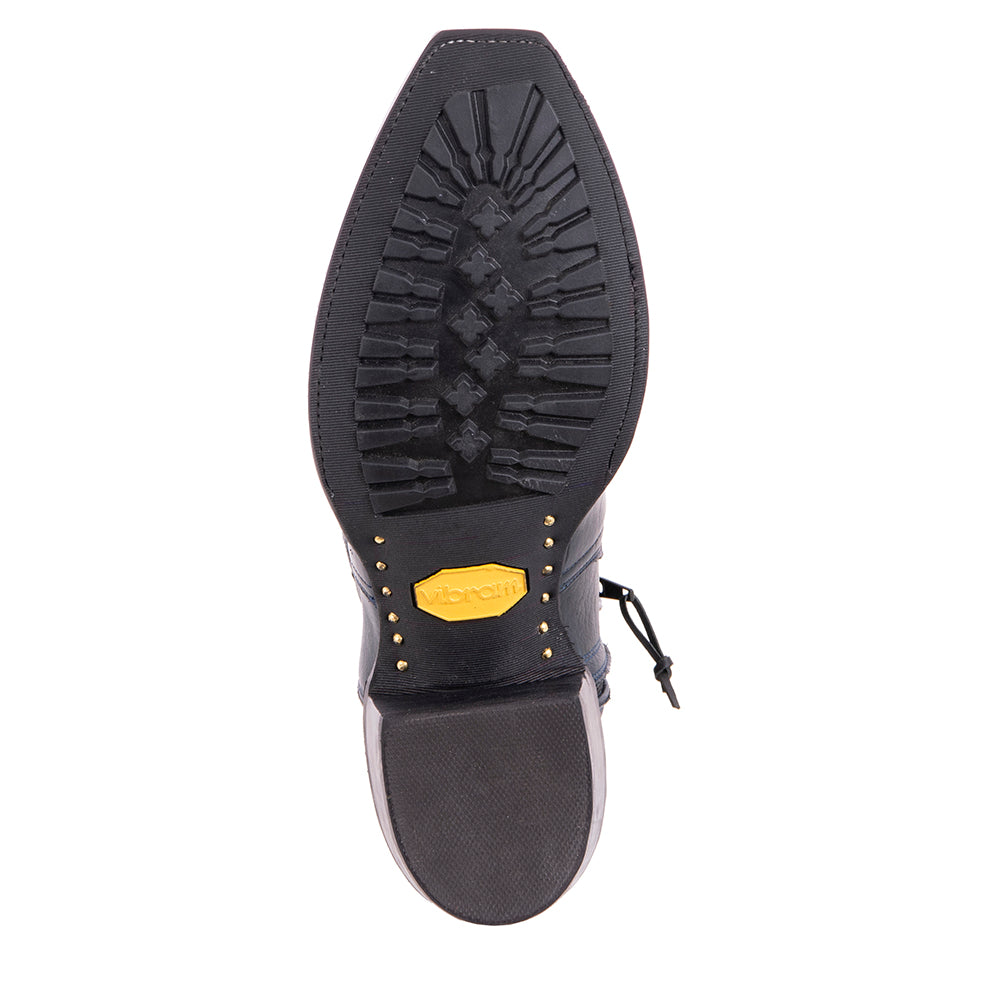 Men's Short Zip Navy Bison No Toe Bug Mini Vibram