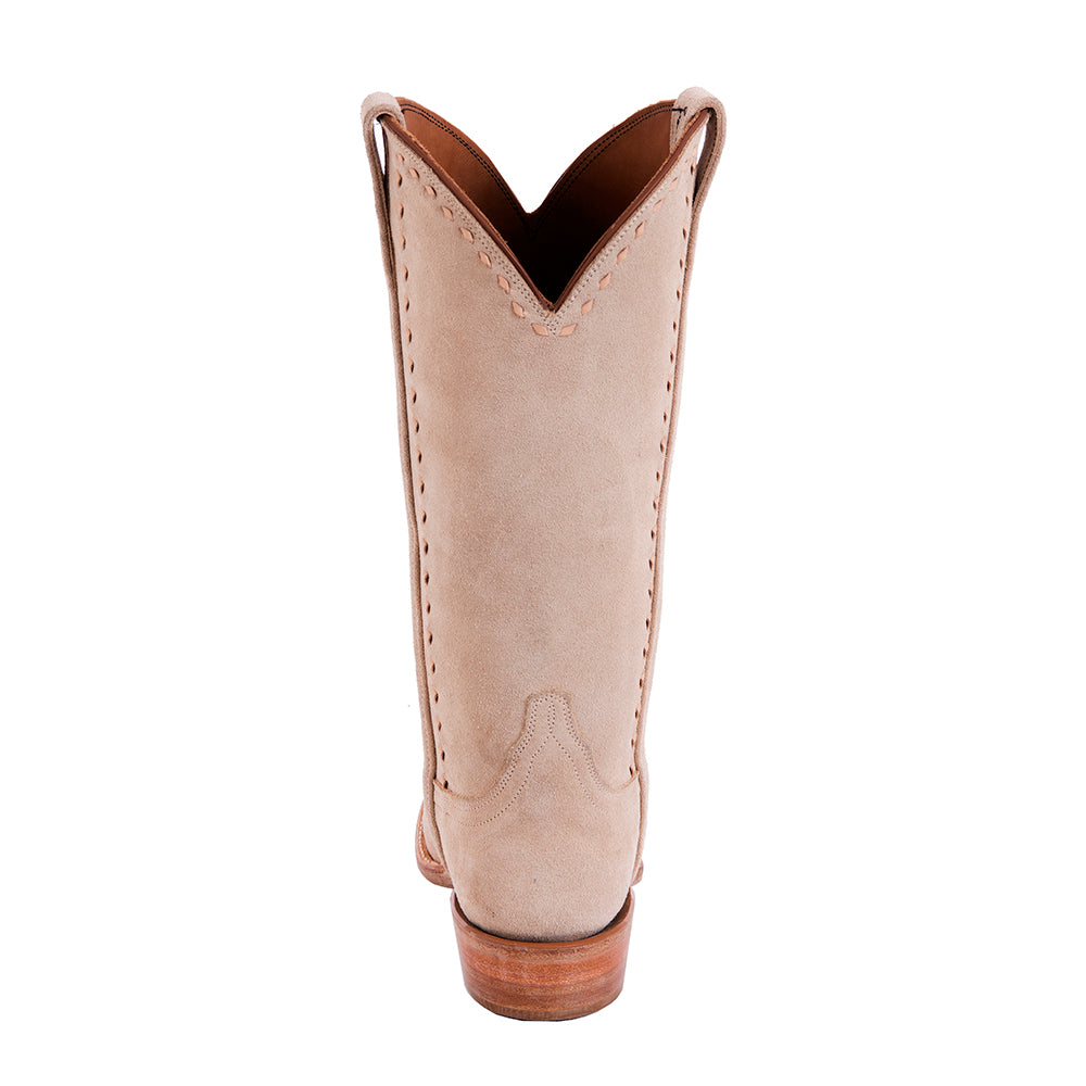 Ladies 13" Tan Roughout Buckstitch Cowboy Boots