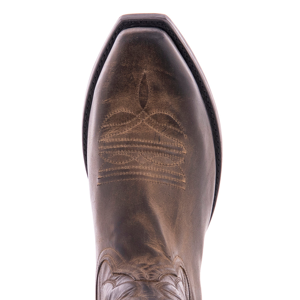 Men's Grey Goat Winn Stitch Toe Bug Cowboy Boot with Mini Vibram Sole