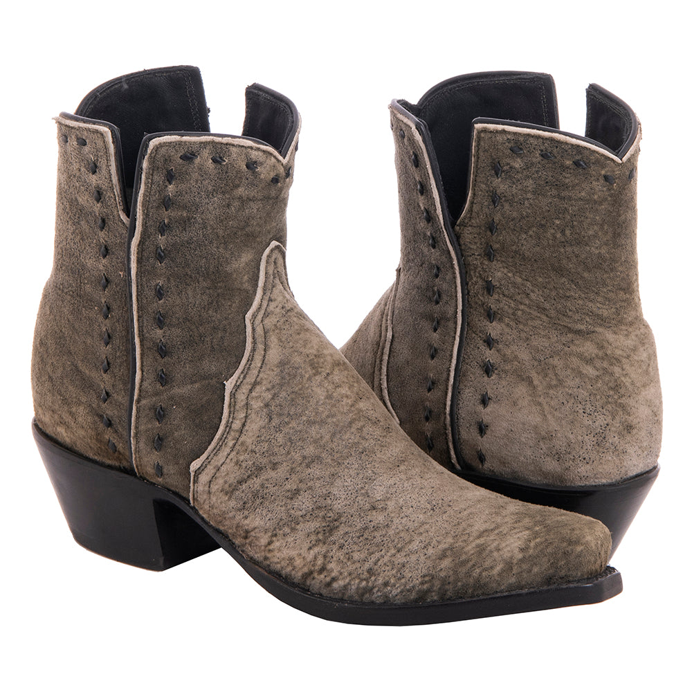 Ladies Green Break Goat Buckstitched Short Boots