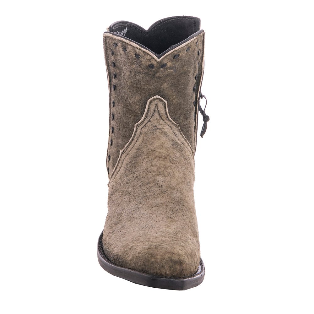 Ladies Green Break Goat Buckstitched Short Boots