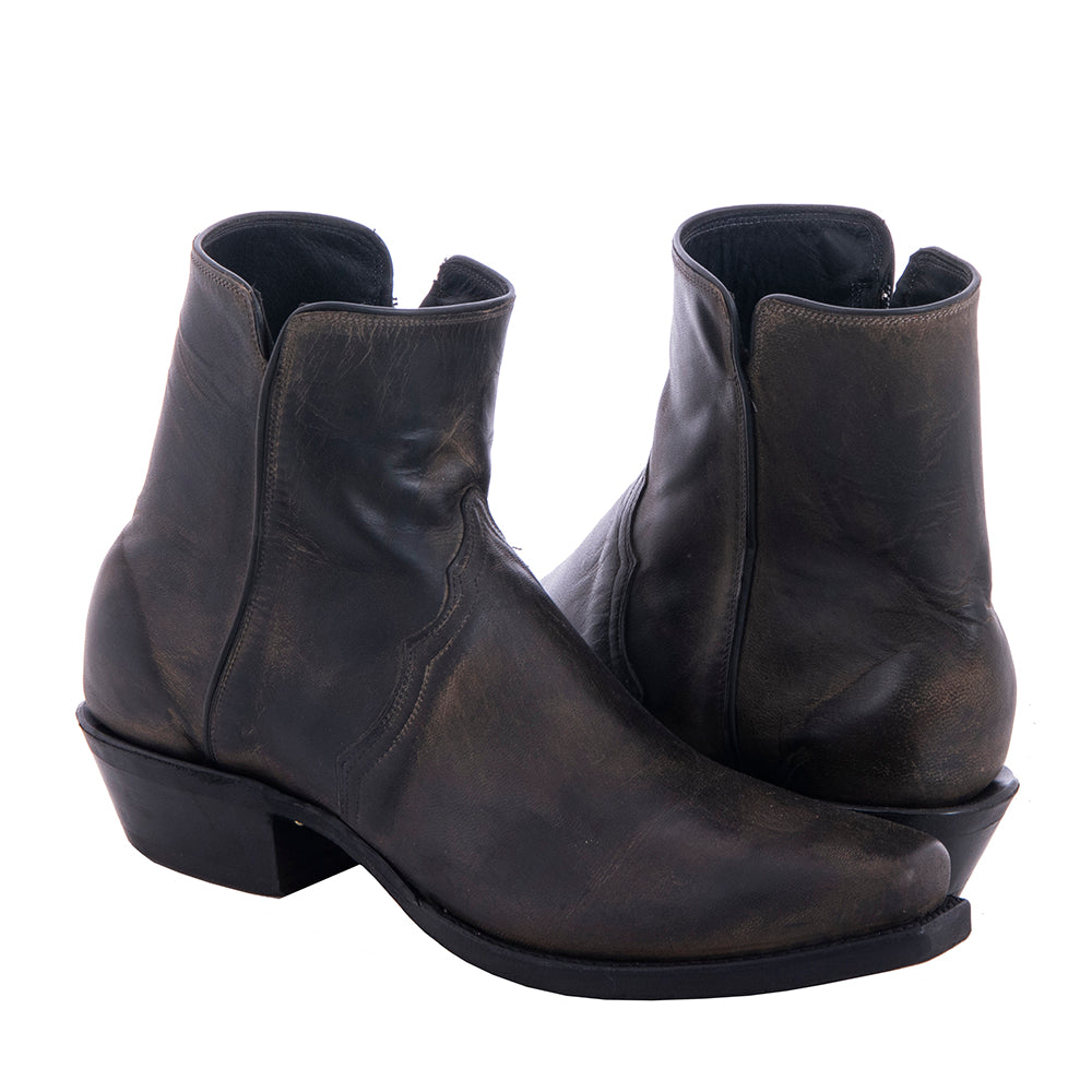 Men's Short Grey Goat Boot with Mini Vibram Sole