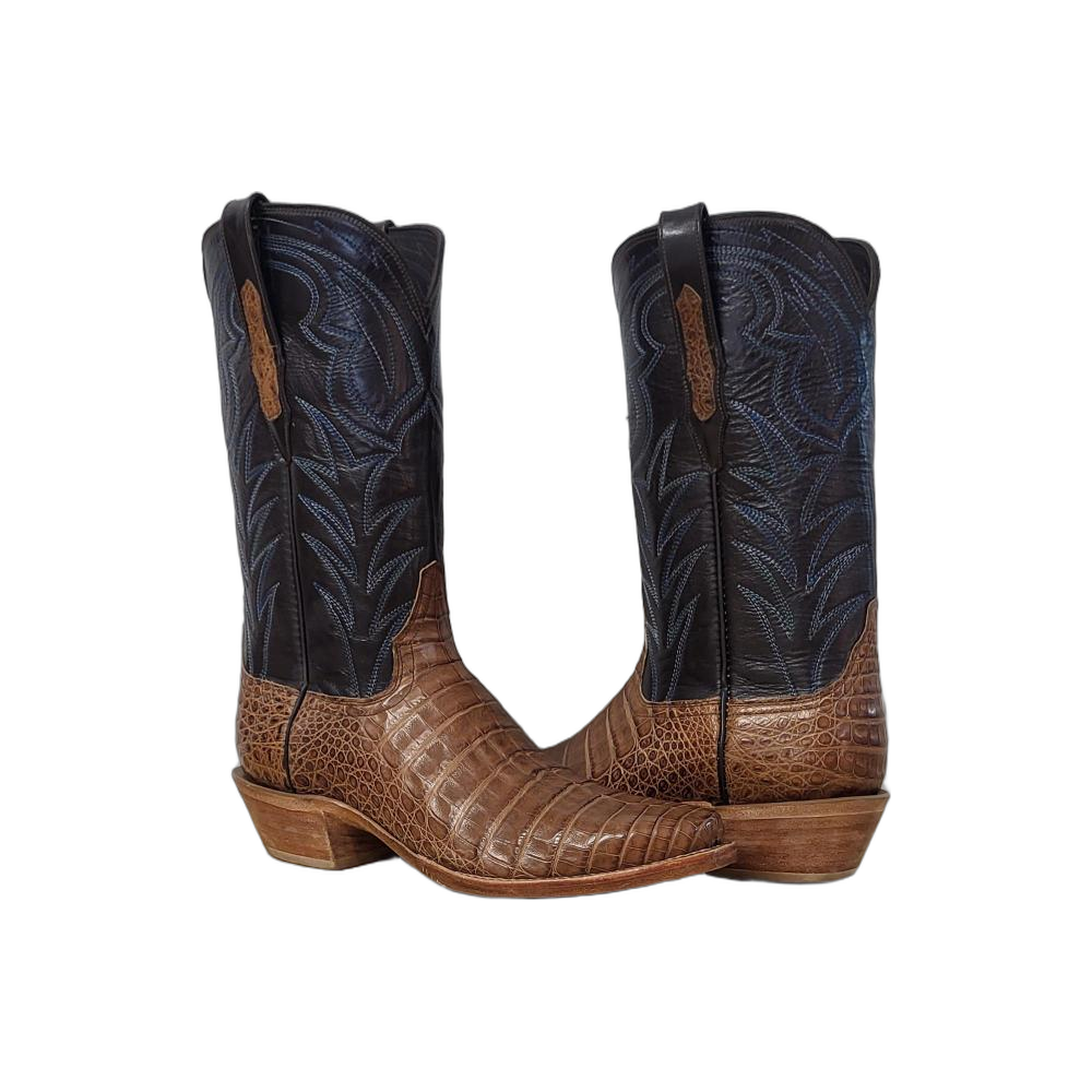 Men's Cigar Caiman Wild Mink Blue Stitched Cowboy Boot