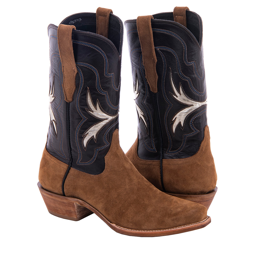 Men's 12" Dunn Boar Wild Mink Gold Inlay Cowboy Boot
