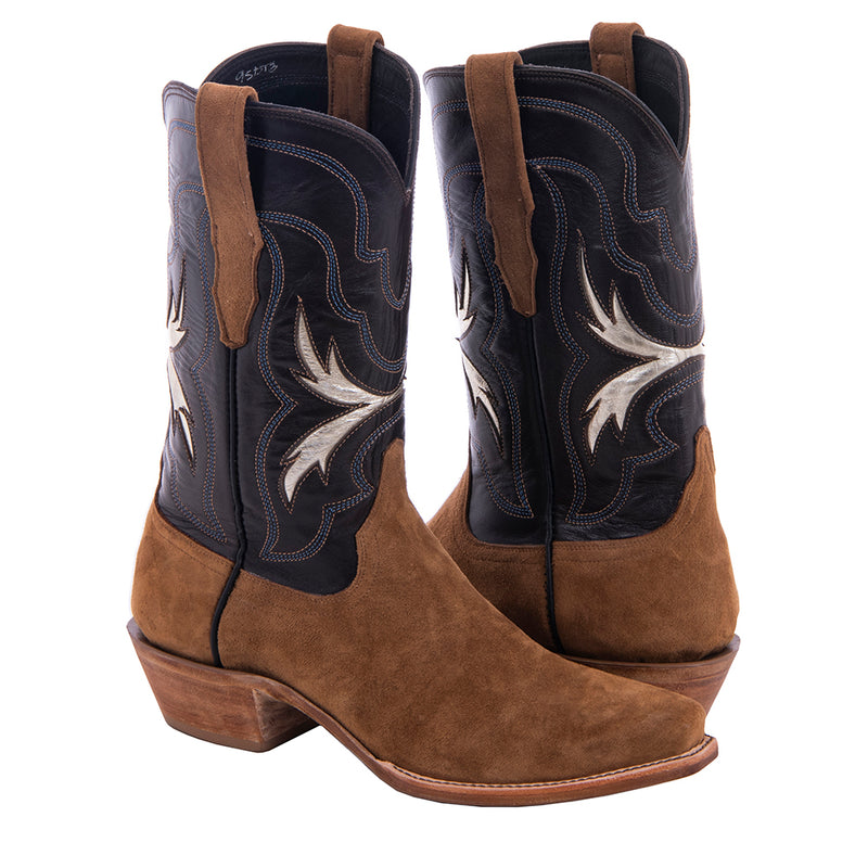 Men's 12" Dunn Boar Wild Mink Gold Inlay Cowboy Boot