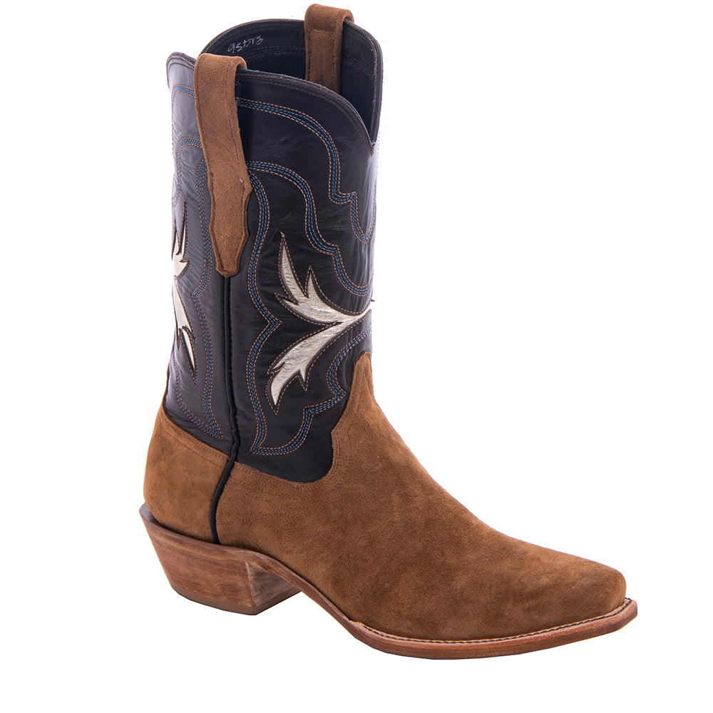 Men's 12" Dunn Boar Wild Mink Gold Inlay Cowboy Boot