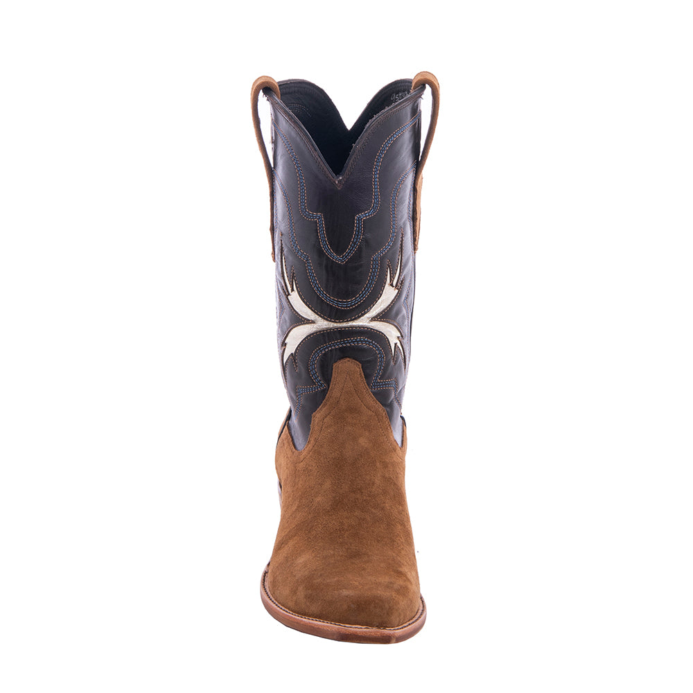 Men's 12" Dunn Boar Wild Mink Gold Inlay Cowboy Boot