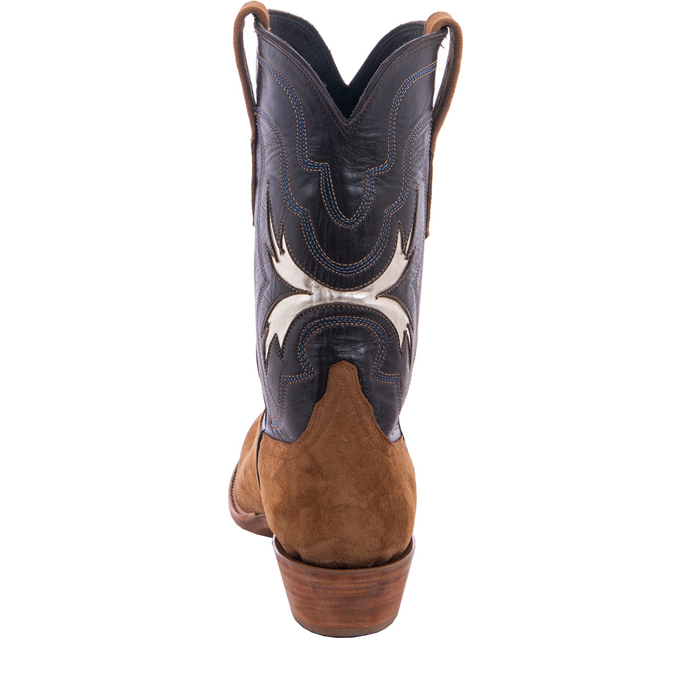 Men's 12" Dunn Boar Wild Mink Gold Inlay Cowboy Boot