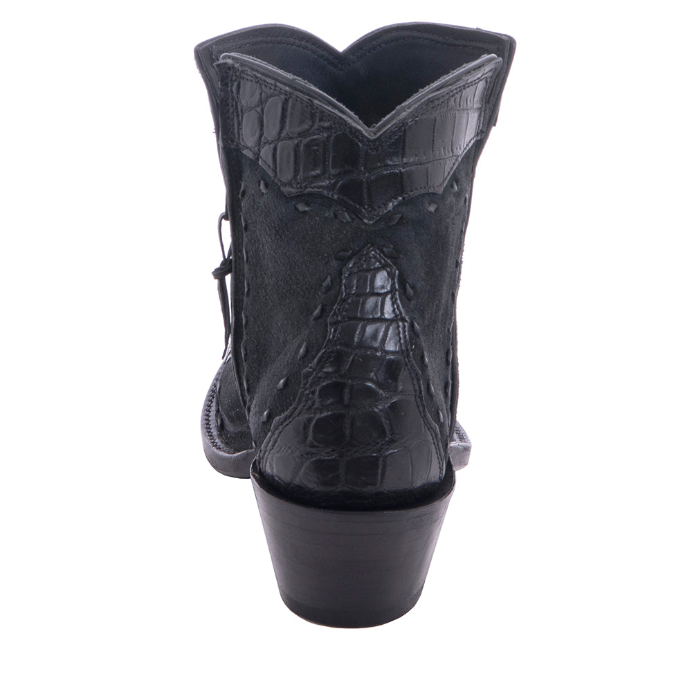 Ladies Short Black Break Goat with Black Nile Details and Full Buckstitch Boot