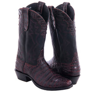 Men's 12" Black Cherry Caiman Black Aniline Georgia Pete Cowboy Boot