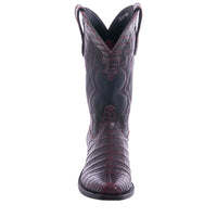 Men's 12" Black Cherry Caiman Black Aniline Georgia Pete Cowboy Boot