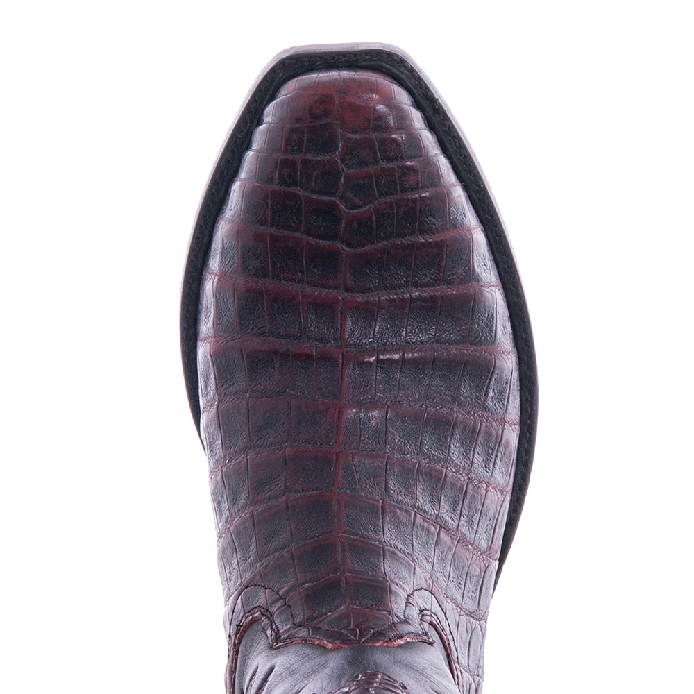 Men's 12" Black Cherry Caiman Black Aniline Georgia Pete Cowboy Boot