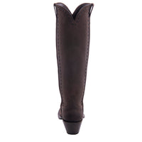 Ladies 17" Chocolate Nubuck Covered Side Seam 1/2 Buckstitch Cowboy Boot