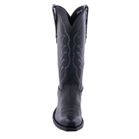 Ladies 13” Black Aniline with White Winn Stitch and Toe Bug Cowboy Boot