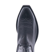 Ladies 13” Black Aniline with White Winn Stitch and Toe Bug Cowboy Boot