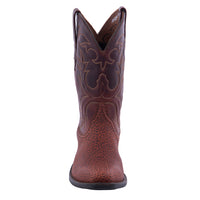 Men's 12" Rust Pebbled Bison Brandy Gaucho Old Nugget Cowboy Boot with Mini Vibram Sole