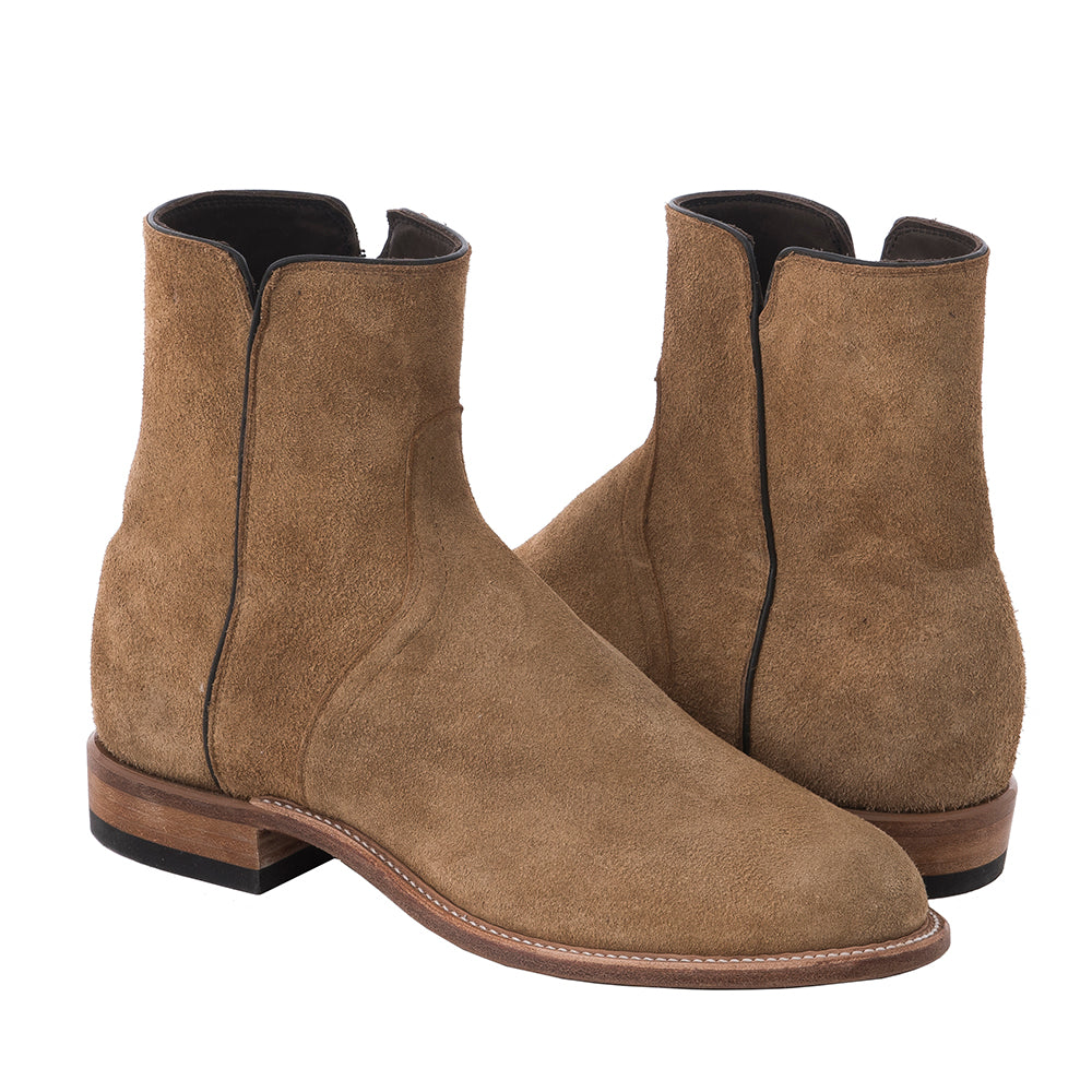 Flat Roper Boot Men's Short Tan Roughout Roper Boot – Burns 1876
