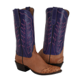 LADIES 13-2 BRANDY SMOOTH OSTRICH DARK PURPLE WINN FQ WT, HF COWBOY BOOT
