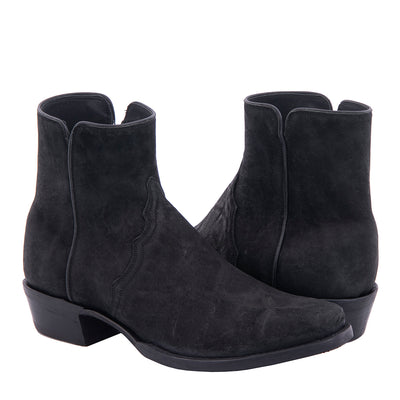 Men’s Short Black Sueded Elephant Boot with Mini Vibram