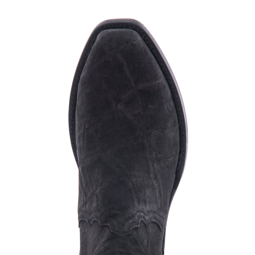 Men’s Short Black Sueded Elephant Boot with Mini Vibram