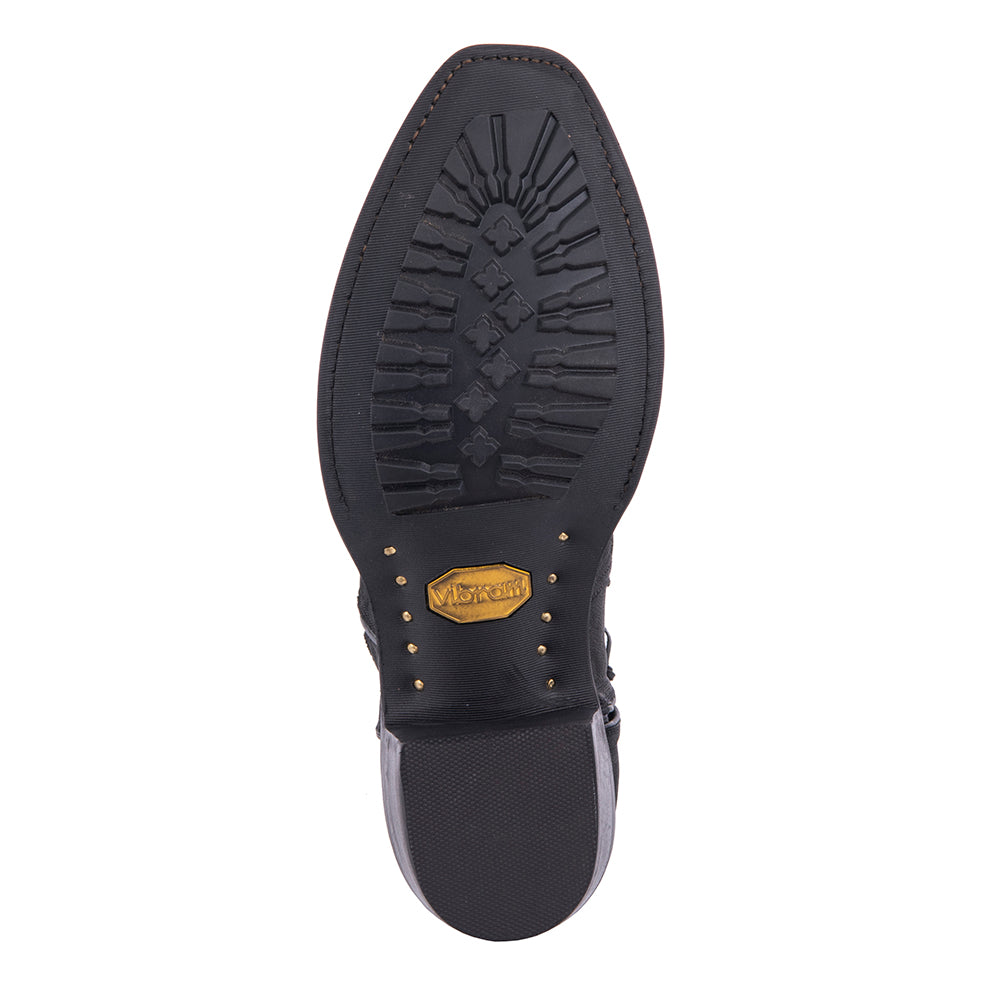Men’s Short Black Sueded Elephant Boot with Mini Vibram