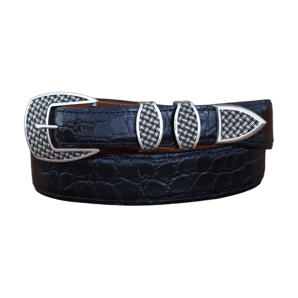 1" Basketweave Buckle Set