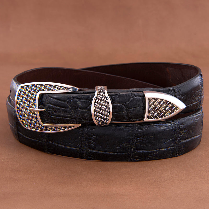 1" Basketweave Buckle Set