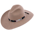 Black and Ivory 4 Feather Hatband w/Multi Color Staff 3 Indian Head Buttons