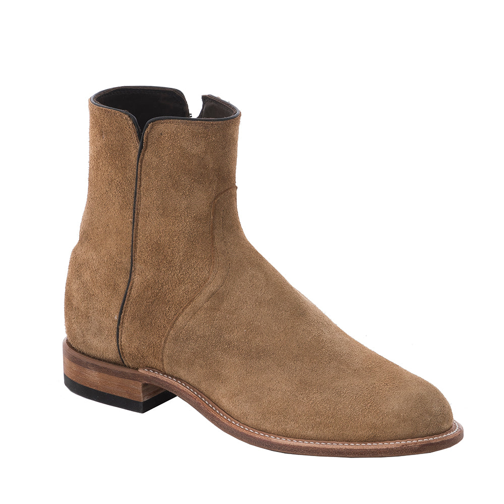 Men's Short Tan Roughout Roper Boot