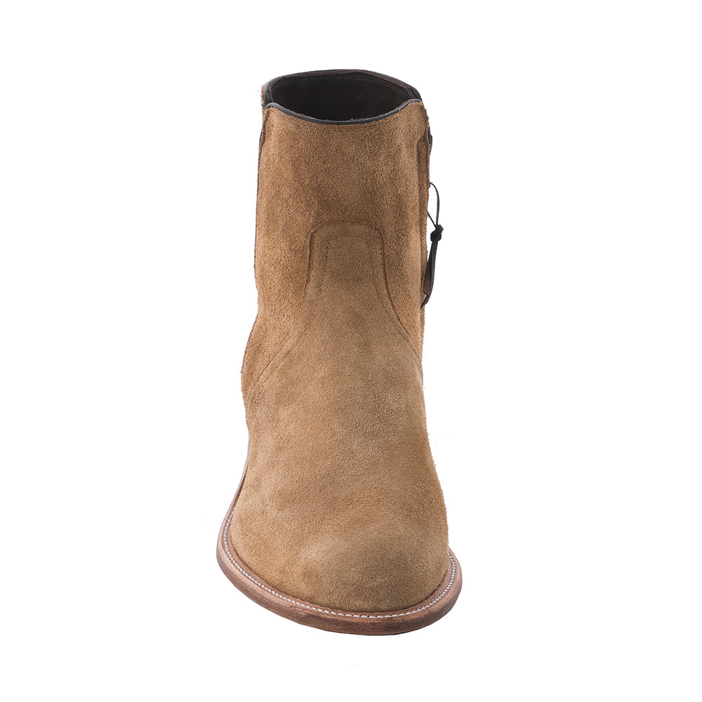 Men's Short Tan Roughout Roper Boot