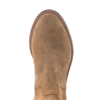 Men's Short Tan Roughout Roper Boot