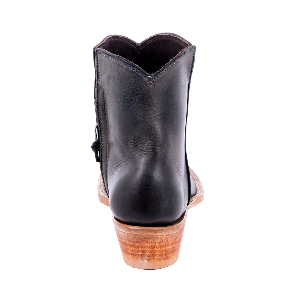 Ladies Dark Grey Burnished Aniline Short Boots