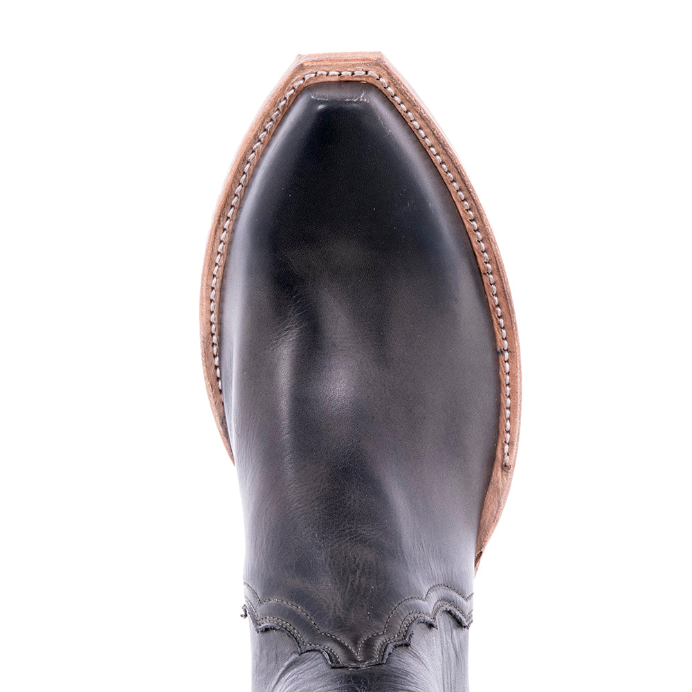 Ladies Dark Grey Burnished Aniline Short Boots