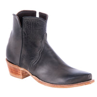 Ladies Dark Grey Burnished Aniline Short Boots