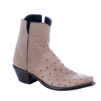 Ladies Mouse Grey Ostrich Short Boot