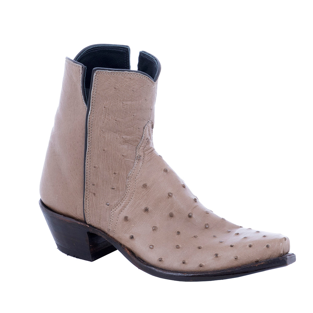 Ladies Mouse Grey Ostrich Short Boot