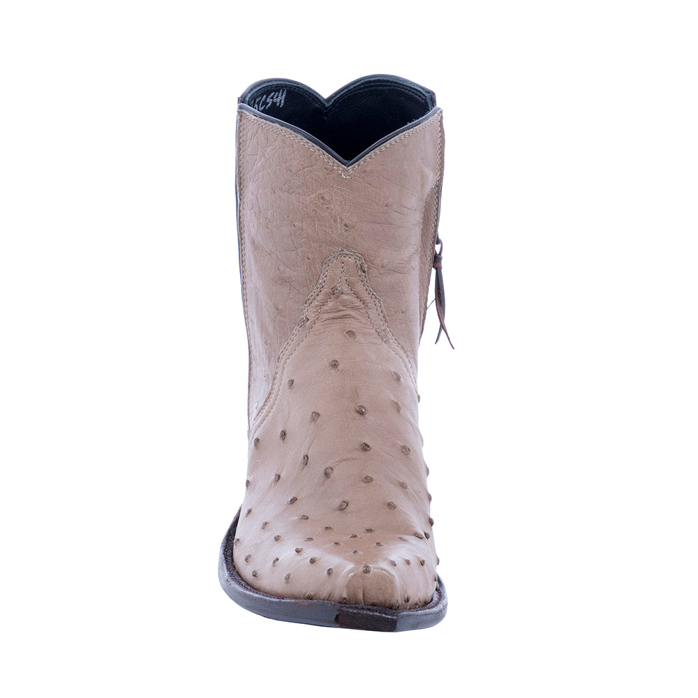 Ladies Mouse Grey Ostrich Short Boot