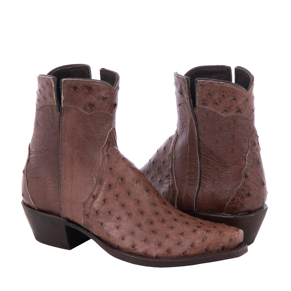 Ladies Kango Full Quill Ostrich Short Boot