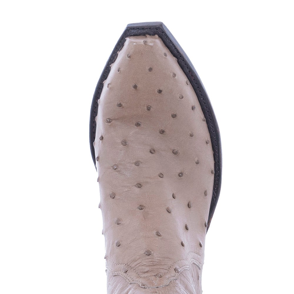 Ladies Mouse Grey Ostrich Short Boot