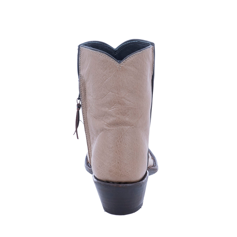 Ladies Mouse Grey Ostrich Short Boot