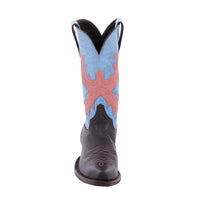 Ladies Brown Aniline and Smooth Ostrich Indigo Cowboy Boots