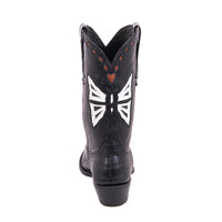 Ladies 12" Black Gator Butterfly Cowboy Boots