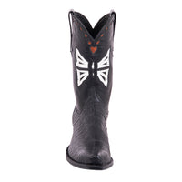 Ladies 12" Black Gator Butterfly Cowboy Boots
