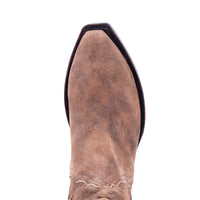 Ladies Short Mocha Lamb Buckstitch Boots