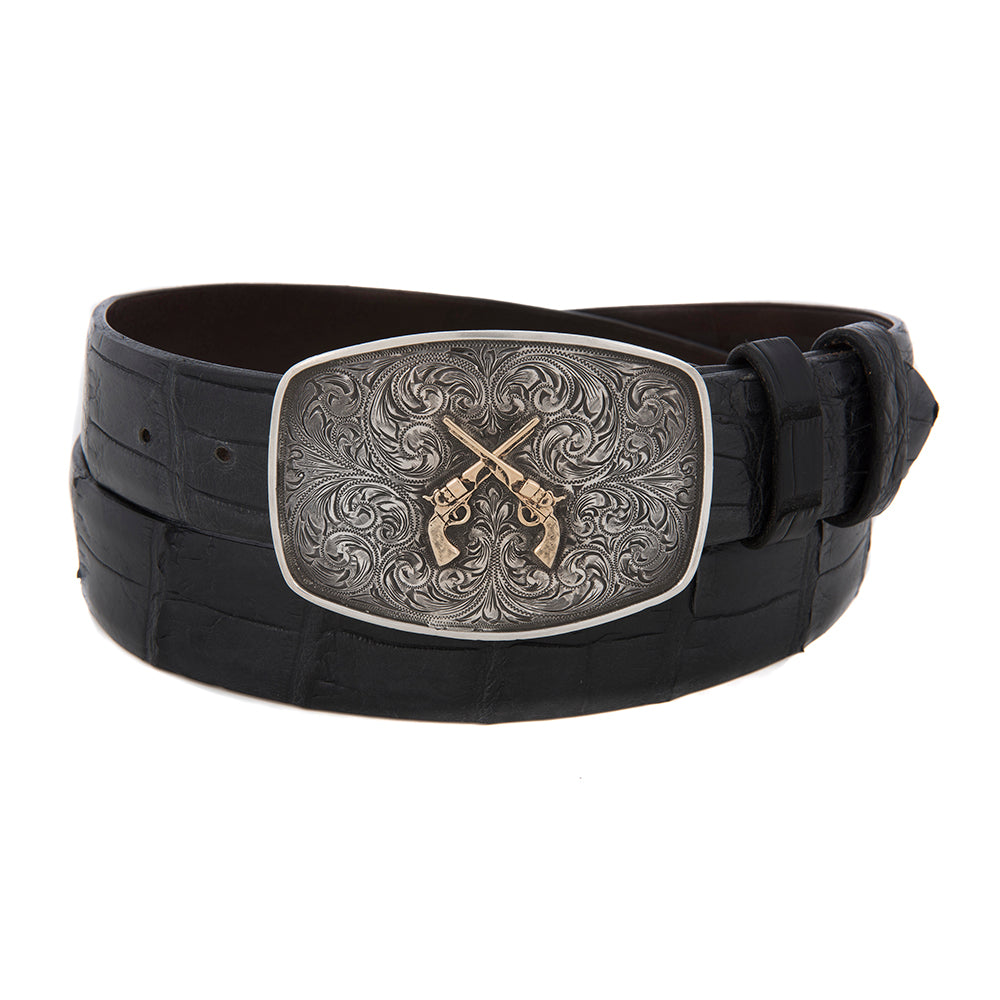Colt Western Buckle with 14K Gold Pistols