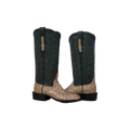 LADIES 13-2 MINK FQ OSTRICH RENASIANCE GREEN WINN STITCH COWBOY BOOT